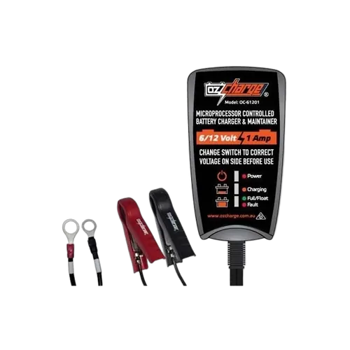 Oz Charge 6/12 Volt - 1 Amp Battery Charger & Maintainer