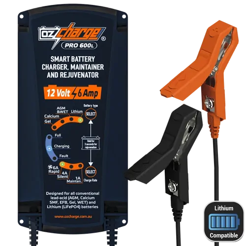 Ozcharge 12V 6A Battery Charger Pro + Lithium