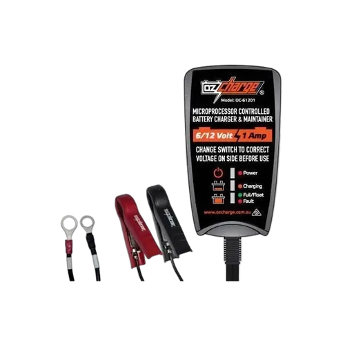 Oz Charge 6V 12V 1Amp Battery Charger