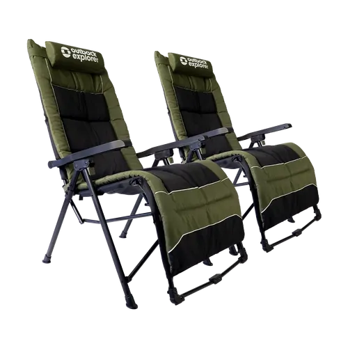 Outback Explorer Everstay Folding Recliner Chair - Twin Pack