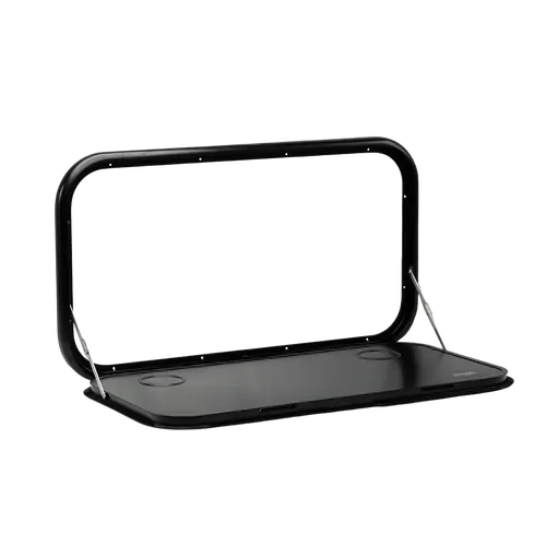 Outback Explorer Caravan Fold-Out Table (Round Edge) Black