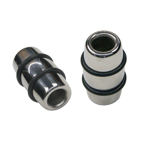 Hookem Stainless Steel Tag Line Return - Weighted And Polished - 2 X H/Duty Rubber Protecting Rings - Pair