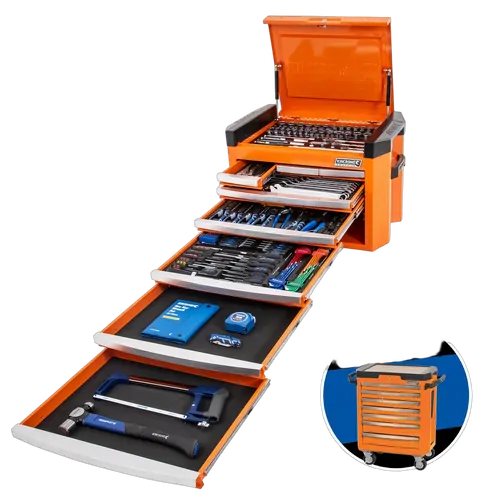 Kincrome Contour Chest Tool Kit 246 Piece 8 Drawer 29" Orange