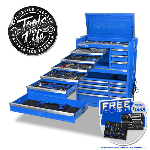 Kincrome CONTOUR Workshop Tool Kit 470 Piece 17 Drawer (42")