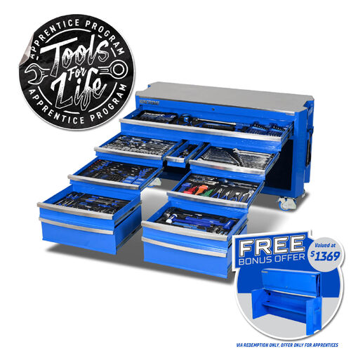 Kincrome CONTOUR Trolley Tool Kit 454 Piece 12 Drawer (60")
