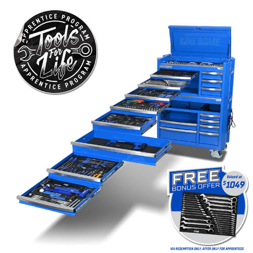 Kincrome CONTOUR Workshop Tool Kit 595 Piece 17 Drawer (42")