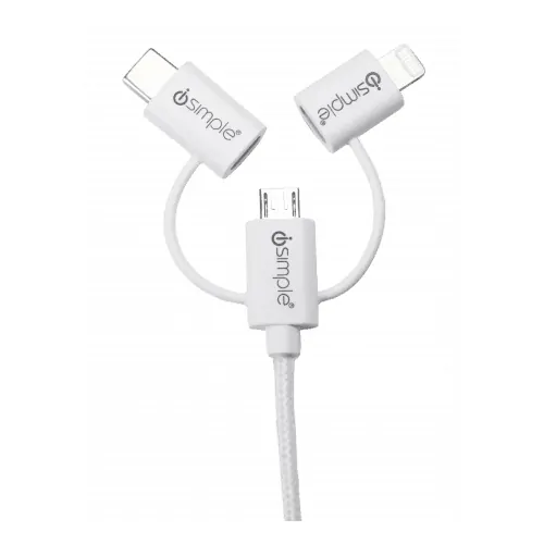 3 In 1 Charge / Sync Cable - White