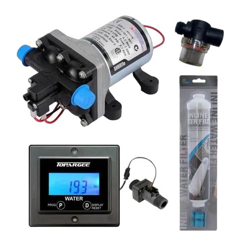 Shurflo Water Pump, Gauge & Filter Bundle (1) FM