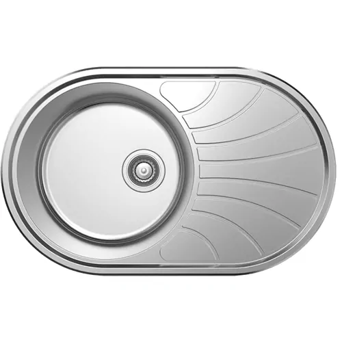 NCE One Piece Round Sink w/ Off-Centre Drain 770mm