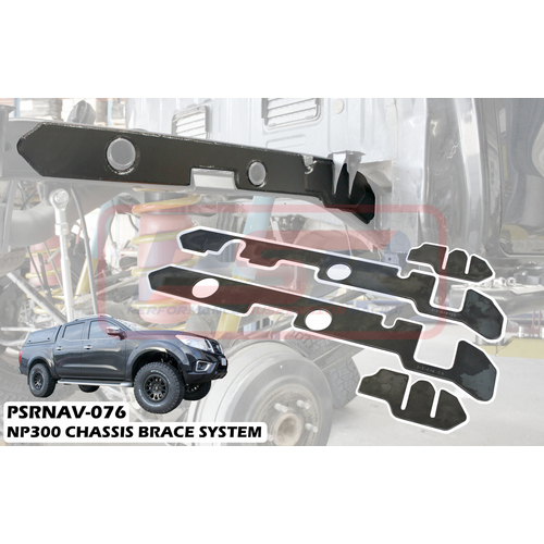 Performance Suspension Racing Nissan Navara NP300 Dual Cab Coil Rear Weld On Chassis Brace Kit (4 Plates)