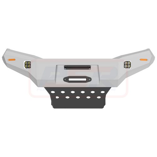 PSR Ambush Bar Nissan Navara NP300 Ambush Customer Painted Hoopless Bar, Pre-Runner infill (no lift), Standard Silver Fairlead