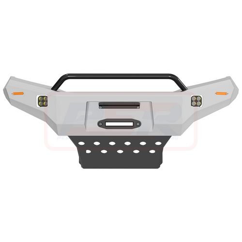 PSR Ambush Bar Nissan Navara NP300 Ambush Satin Black Low Single Hoop Bar, Pre-Runner infill (no lift), Slimline Black Fairlead