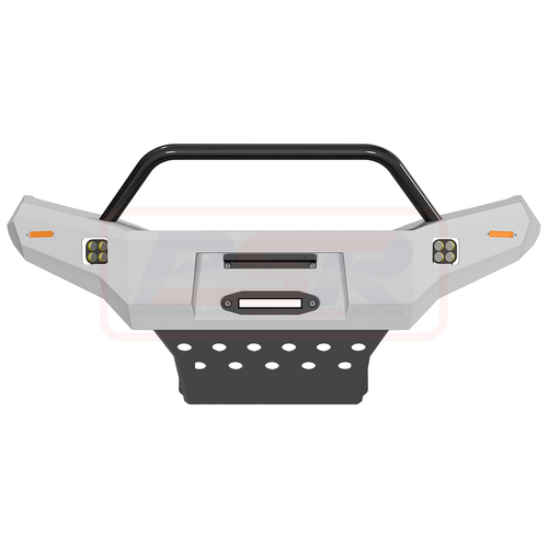 PSR Ambush Bar Nissan Navara NP300 Ambush Satin Black Single Hoop Bar, Pre-Runner infill (no lift), Slimline Black Fairlead