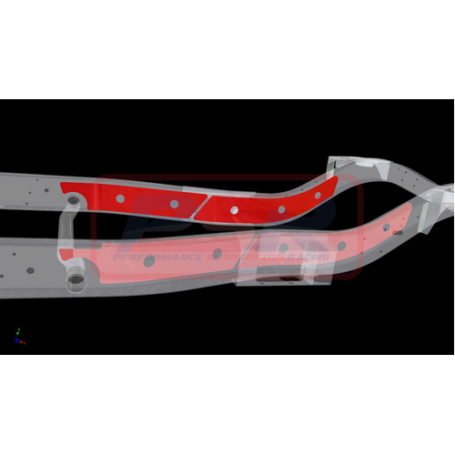 Performance Suspension Racing Nissan Patrol GQ-GU Chassis Bracing Front Internal (Engine mount to front of rear lower control arm brace)