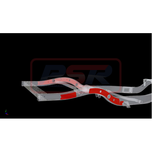 Performance Suspension Racing Nissan Patrol GQ-GU Chassis Bracing Wagon Rear External (Mid body mount to tow bar)