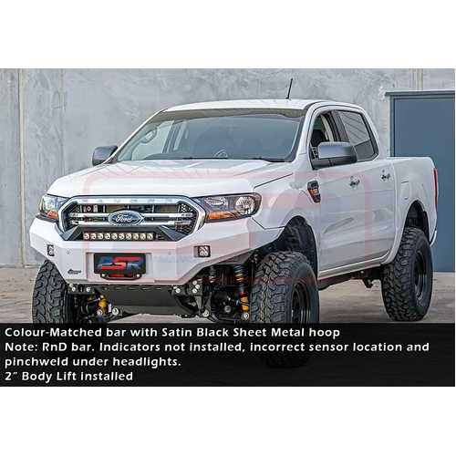 PSR Ambush Bar Ford Ranger PX MK2 8/15-7/18 Ambush Customer Painted Sheet Metal Hoop Bar, Infill (2" Body Lift), Splash Guards, Slimline Black Fairlea