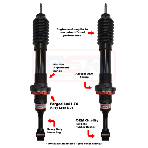 PSR TTG Shock Absorber Mazda BT-50 / Ford Ranger PX PSR TTG Front 2-5" Adjustable Shock Absorber - PAIR