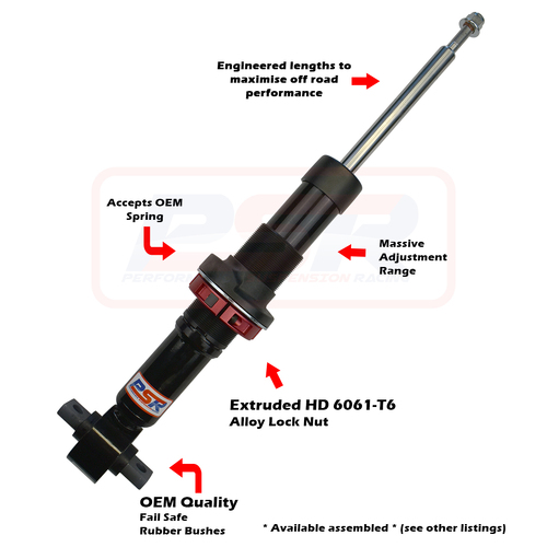 PSR TTG Shock Absorber Ford Ranger Next Gen / Volkswagen Amarok NF 2023-On PSR TTG Front 2-5" Adjustable Shock Absorber