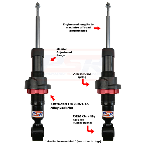 PSR TTG Shock Absorber Ford Ranger PX MK3 08-18 On PSR TTG Front 2-4" Adjustable Shock Absorber (Also Suits MK2 Everest) - PAIR