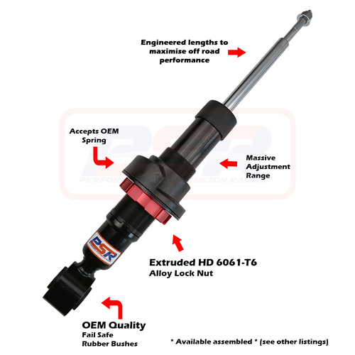 PSR TTG Shock Absorber Ford Ranger PX MK3 08-18 On PSR TTG Front 2-4" Adjustable Shock Absorber (Also Suits MK2 Everest)
