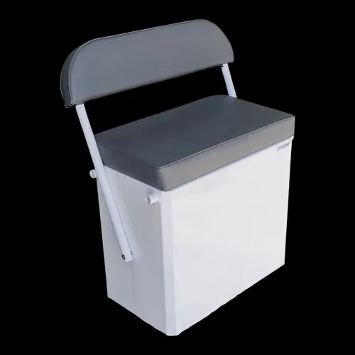 Prowave Centre Console Boat Seat Box 700L X 400W X 700H Swinging Backrest - Unpainted - Mid Blue Cushion