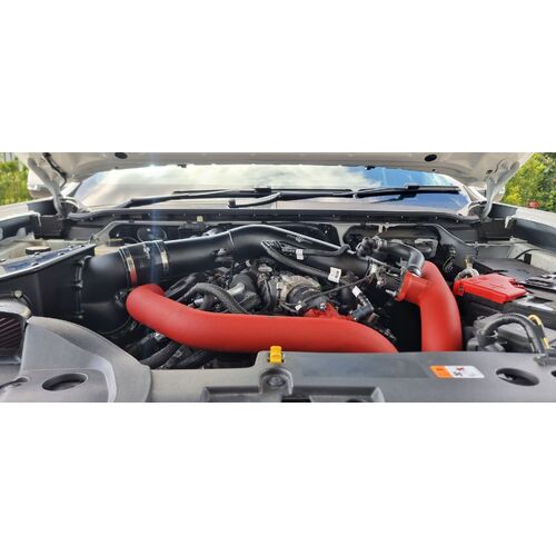 Process West 3.5 INCH CROSSOVER PIPE black powder coated finish - Compatible With Factory Air Box And Process West Air Box