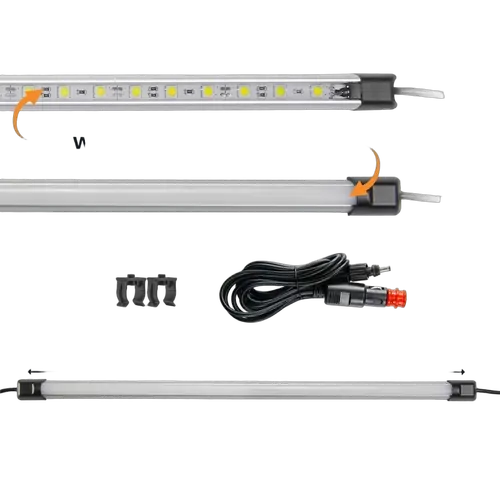 HARDKORR 48CM SUPER BRIGHT LED LIGHT BAR W/CIG LEAD, DIFFUSER