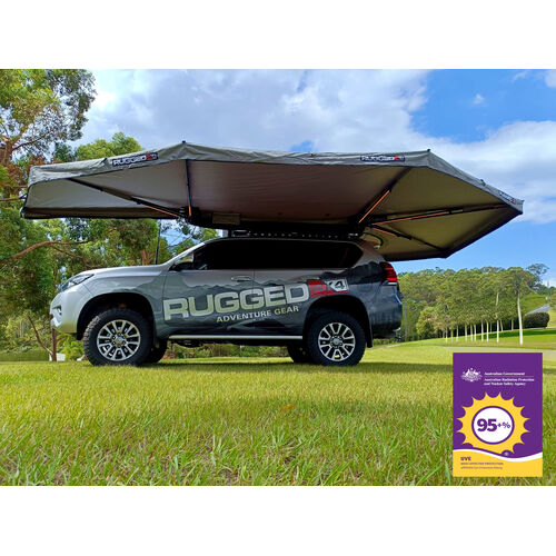 Rugged 4x4 Platinum 2.3m 270 Semi-auto Opening FREESTANDING Awning - Driver Side