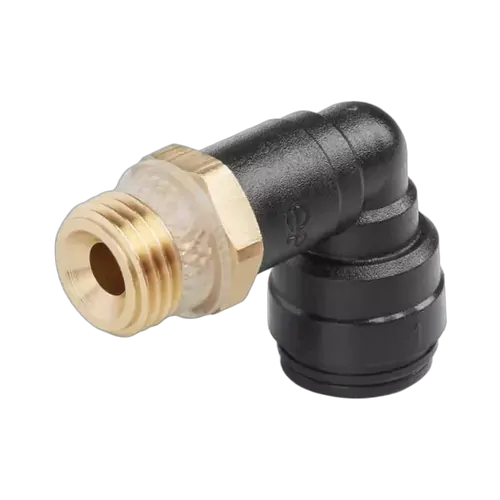 John Guest 1/2" BSP Brass Male Adapter w/ 12mm Plastic Elbow