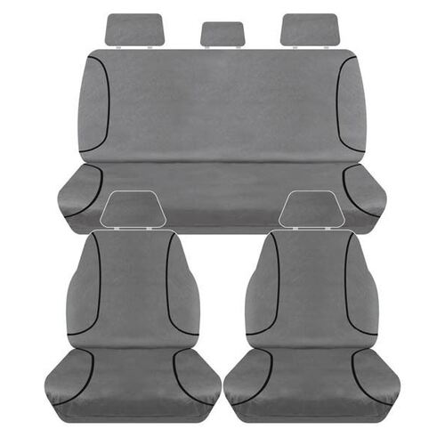 Tuff Terrain Canvas Grey Seat Covers to Suit Toyota Hilux SR SR5 Dual Cab (4X4) 08/09-06/15 FRONT/REAR