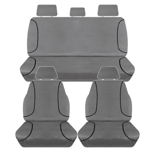 Tuff Terrain Canvas Grey Seat Covers to Suit Toyota Hilux SR SR5 Dual Cab (4X4) 08/09-06/15 FRONT/REAR