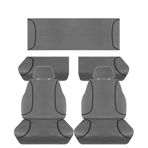 Tuff Terrain Canvas Grey Seat Covers to Suit Toyota Hilux SR SR5 Extra Cab (4X4) 07/11-06/15 FRONT/REAR
