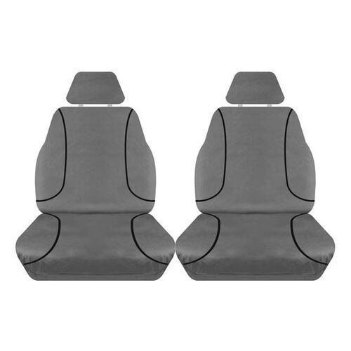 Tuff Terrain Canvas Grey Seat Covers to Suit Holden Colorado RG Space Cab All Badges 12-On FRONT