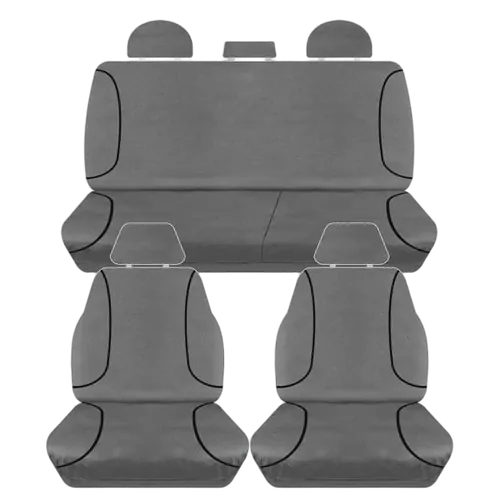 Tuff Terrain Canvas Grey Seat Covers to Suit Isuzu D-Max Dual Cab 4X4 SX 2014-2020 FRONT/REAR