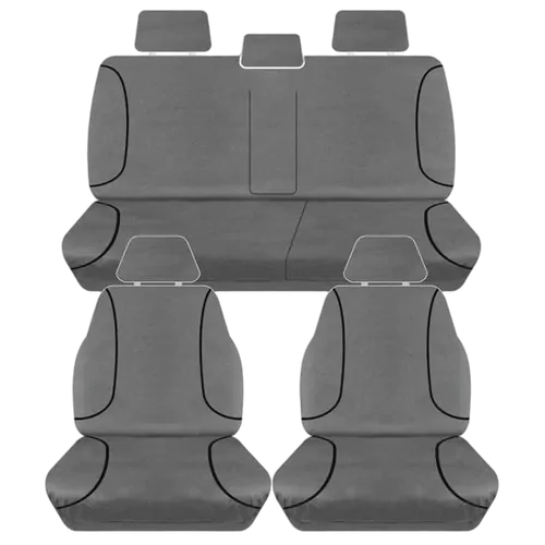 Tuff Terrain Canvas Grey Seat Covers to Suit Holden Colorado RG LTZ Dual Cab 12-08/14 FRONT/REAR