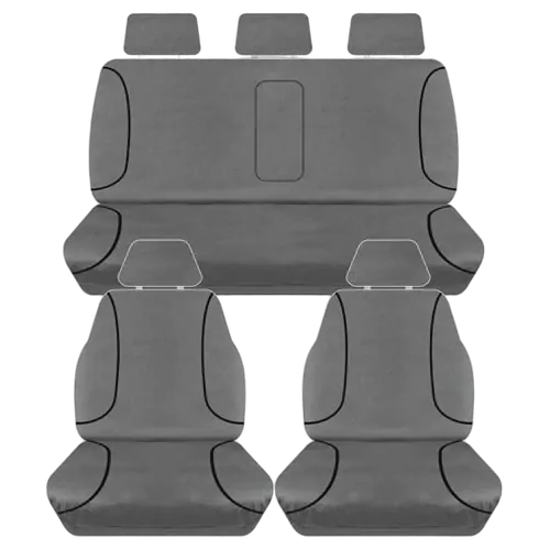 Tuff Terrain Canvas Grey Seat Covers to Suit Mazda BT50 (UR) XTR GT Dual Cab 07/15-On FRONT/REAR