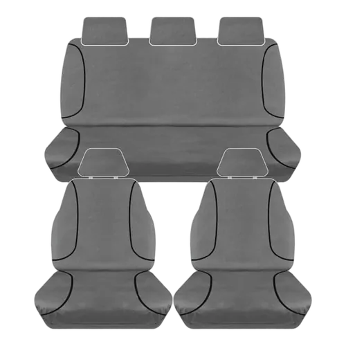 Tuff Terrain Canvas Grey Seat Covers to Suit Mazda BT50 (UP UR) XT XTR Freestyle Cab 11-On FRONT/REAR