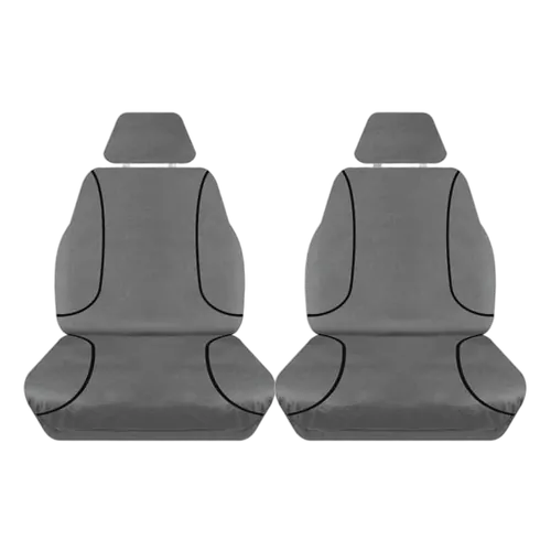 Tuff Terrain Canvas Grey Seat Covers to Suit Holden Colorado RG Single Cab All Badges Bucket Seats 12-On FRONT
