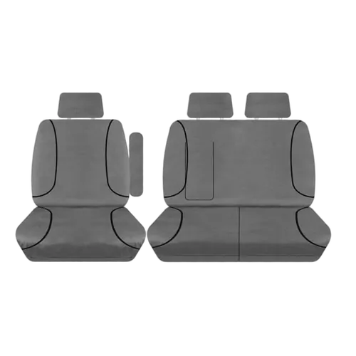Tuff Terrain Canvas Grey Seat Covers to Suit Ford Transit VO Van Crew Cab Bucket