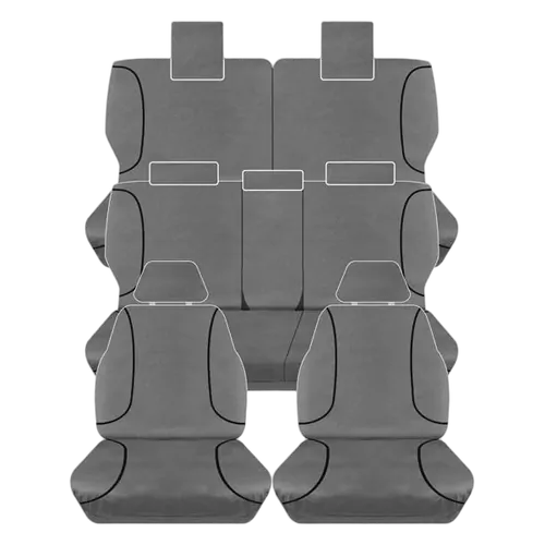 Tuff Terrain Canvas Grey Seat Covers to Suit Toyota Prado 150 Series GX GXL Altitude 7 Seater SUV 09-On FRONT/MIDDLE/REAR