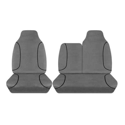 Tuff Terrain Canvas Grey Seat Cover to Suit Toyota HiAce LWB SLWB Van Bucket & 3/4 Bench 05-14 FRONT