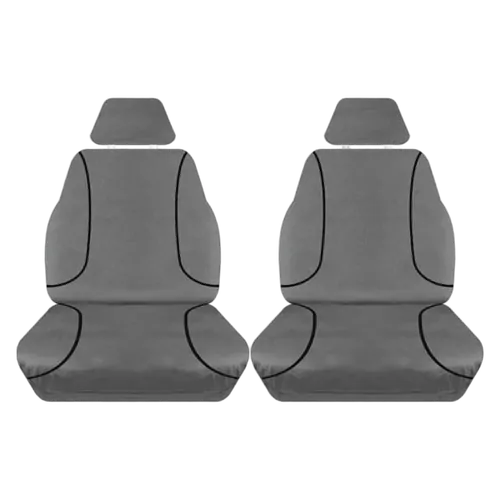 Tuff Terrain Canvas Grey Seat Cover to Suit Toyota HiAce LWB Crew Van 14-On FRONT
