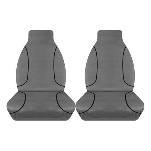 Tuff Terrain Canvas Grey Seat Covers to Suit Toyota Hilux Workmate SR Single Cab Bucket Seats 07/15-On FRONT