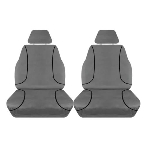 Tuff Terrain Canvas Grey Seat Covers to Suit Toyota Hilux SR Dual Cab 05/05-05/06 FRONT
