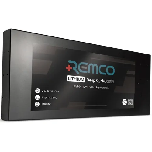 12V 75Ah Remco Lithium Xtra Slimline