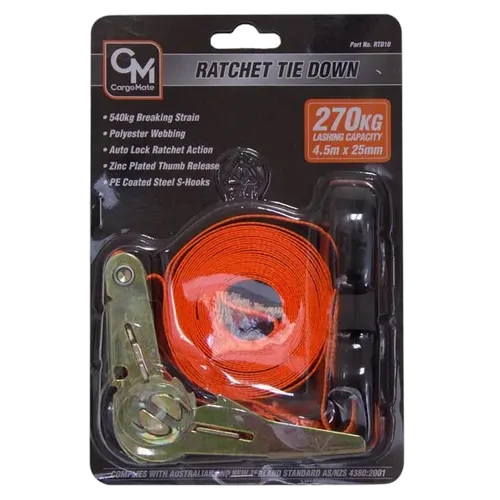 Ratchet Tie Down 25mm X 4.5m