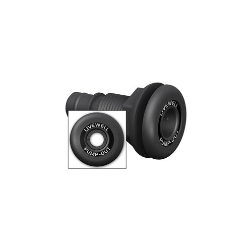 Thru-Hul Through Hull Pumpout 3/4" Black Barbed