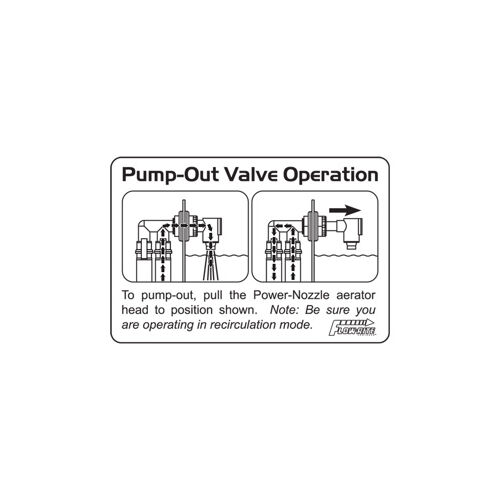 Flow-Rite Pump Out Aerator Operation Label