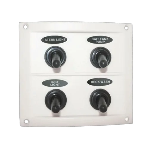 White Splashproof 4 Switch Panel