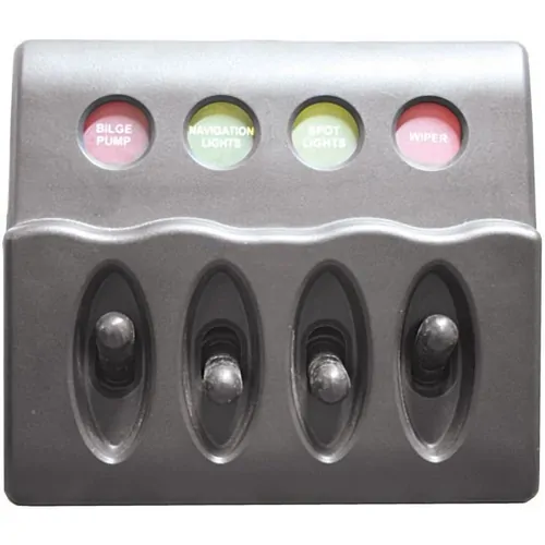 Switch Panel Water Proof 4 Switch 12V Black